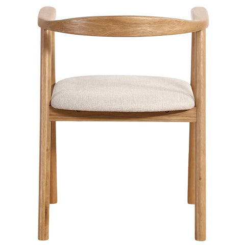 Jocelyn eetkamerstoel in eiken met beige stoffen zitting