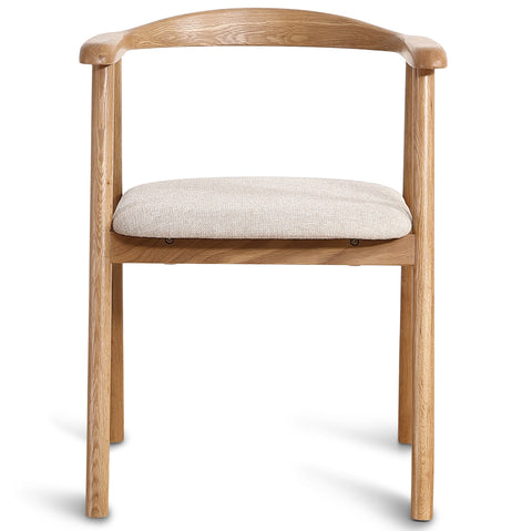 Jocelyn eetkamerstoel in eiken met beige stoffen zitting