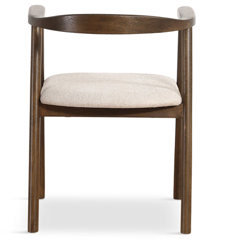 Jocelyn eetkamerstoel in gerookt eiken met beige stoffen zitting