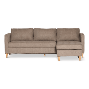 Lulu - Rechter en linker chaise longue bank in zand - L: 215 x D: 82 x H: 78 cm