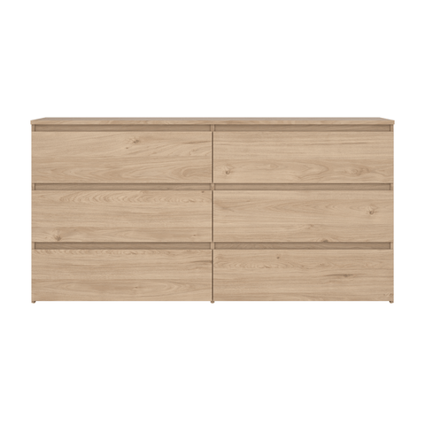Maise ladekast H:70 x B:138 x B:41 cm met 6 laden in eiken look