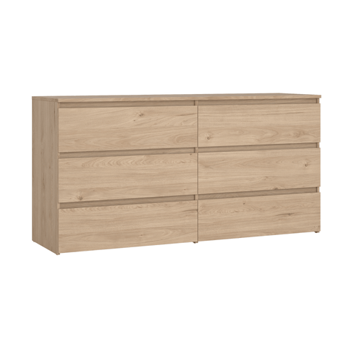 Maise ladekast H:70 x B:138 x B:41 cm met 6 laden in eiken look