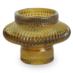 Nala glazen theelichthouder amber 6 cm