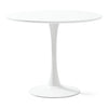 Diego - Ronde witte eettafel met trompetvoet - Ø90 cm