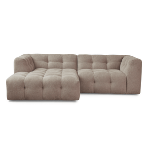 Poppy chaise longue bubble-bank zandkleur - linksgeoriënteerd