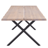Susan Plankentafel - 300x95 cm - in witgeolied eiken met kruispoten - (Voorbereid voor aanzetbladen)