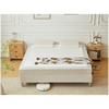 Theodor-continentale bed in beige, 180 x 200 cm, incl. verchroomde poten