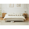 Continentaalbed in beige, 180 x 200 cm, met een topmatras van 4 cm dik PU-schuim, inclusief verchroomde poten