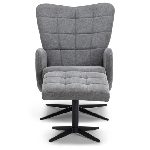 Alfred - Fauteuil met kantelfunctie en voetenbank in grijs