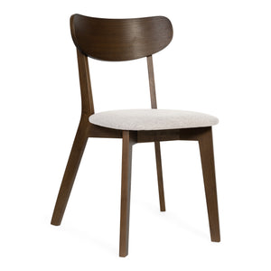 Rory Eetkamerstoel - Houten stoel in gerookt eiken met gestoffeerde zitting