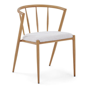 Bella eetkamerstoel - Eiken look met beige gestoffeerde zitting