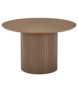 Riccardo eettafel van melamine in gerookt eikenlook met lattenpoot, Ø120 cm