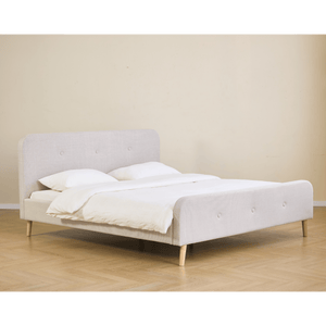 Christian bed in beige 180x200 cm incl. bedlatten en matrassen