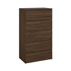 Maise ladekast H:114 x B:65 x D:41 cm met 5 laden in gerookt eiken look