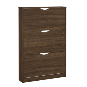 Livo schoenenkast met 3 deuren in gerookte eiken look