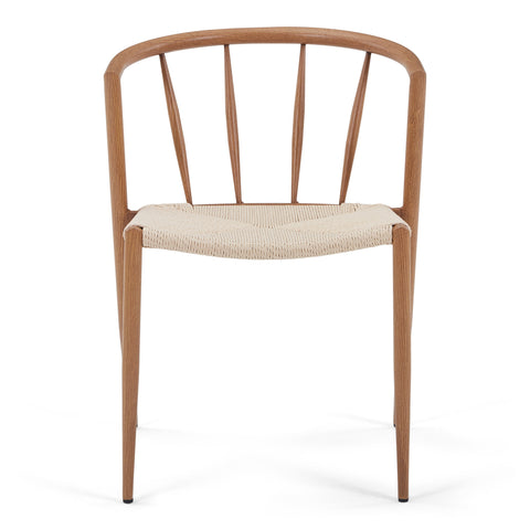 Bella - Eetkamerstoel in eikenhoutlook met gevlochten zitting