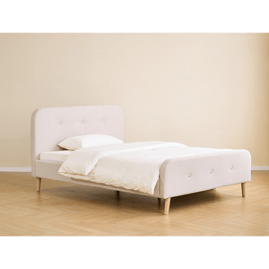 Christian bed in beige 140x200 cm incl. bedlatten en matrassen