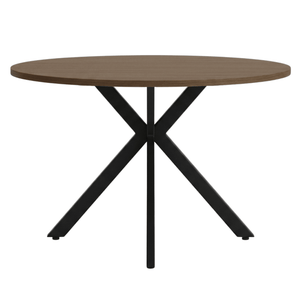 Ebbe ronde eettafel in gerookt eiken met kruispoten Ø100