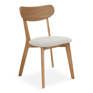 Rory Eetkamerstoel - Houten stoel in eikenhout met gestoffeerde zitting