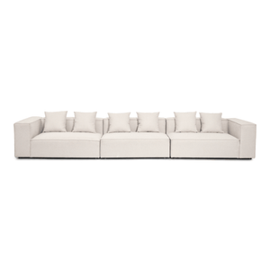 Hailey - Modulaire bank in beige met 3 modules L: 415 x D: 100 x H: 65 cm