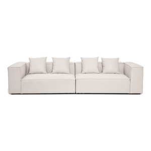 Hailey - Modulaire bank in beige met 2 modules L: 294 x D: 100 x H: 65 cm
