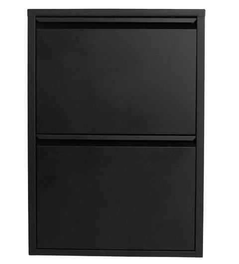 Louis schoenenkast - Zwart metaal met 2 vakken