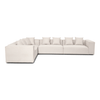 Hailey - Linkerzijde chaise longue modulaire bank in zand met 2 modules L: 294 x D: 148 x H: 65 cm