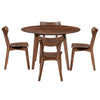 Eetkamerset - Miles rond eettafel Ø120 cm (gerookt eikenfineer) + 4x Rory eetkamerstoelen in gerookte eikenlook