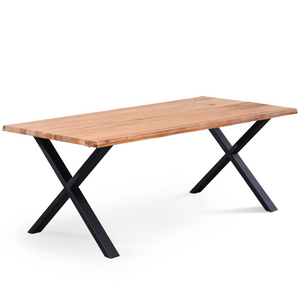 Susan Eettafel - 200 X 95 Cm - Geolied Eiken Met Kruispoten (Voorbereid Voor Extra Bladen)