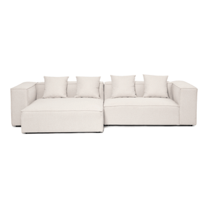 Hailey - Linkerzijde chaise longue modulaire bank in beige met 2 modules L: 294 x D: 148 x H: 65 cm