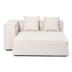 Hailey - Links chaiselongue Zitelement voor modulaire bank in beige L: 147 X D: 148 X H: 65 Cm